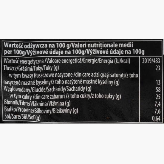 Biscuiți cu cereale integrale și ciocolată neagră 114g