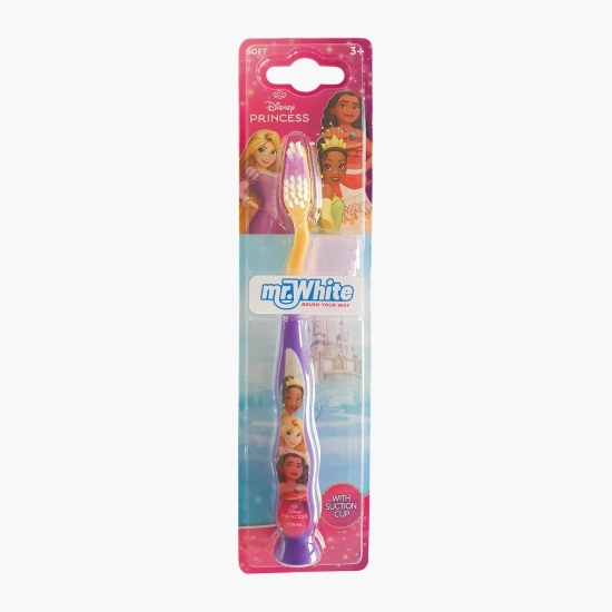 Periuță de dinți pentru copii, cu cronometru luminos și ventuză, Disney Princess