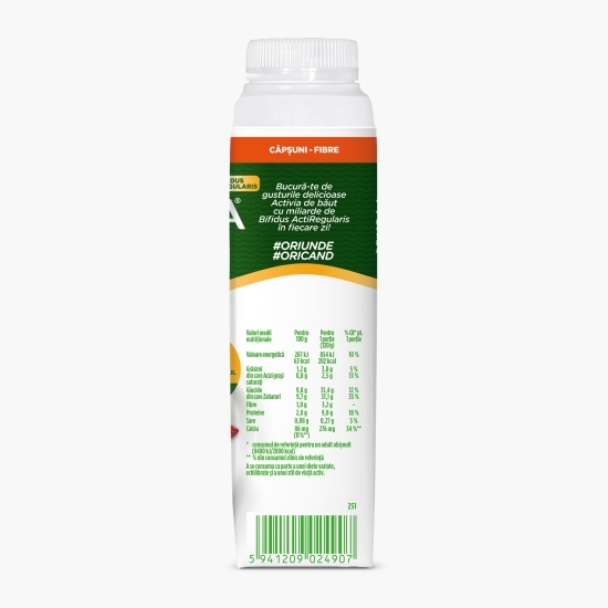 Iaurt de băut cu căpșuni și grâu integral 320g