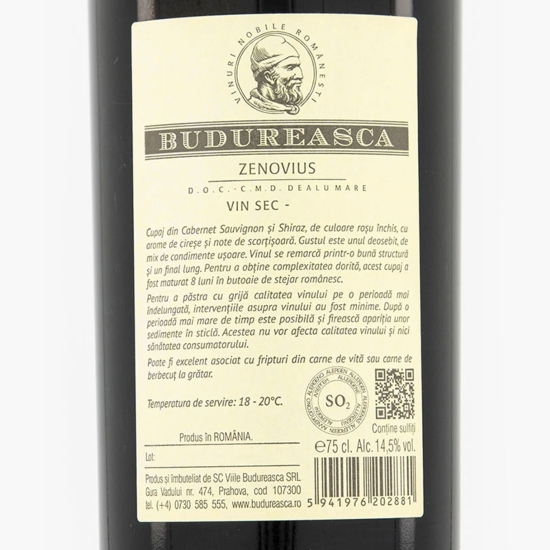 Vin roșu sec Zenovius, 14.5%, 0.75l