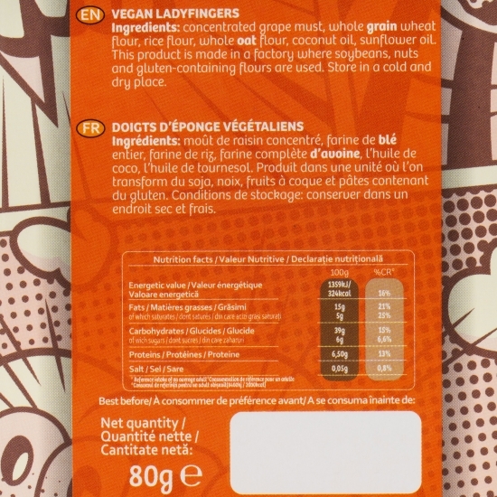 Pișcoturi vegane, fără zahăr adăugat 80g