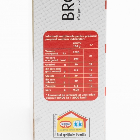 Mix pentru prăjitură cu cacao și fulgi de ciocolată (Brownie) 480g
