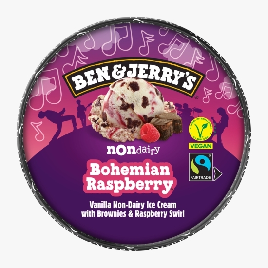 Înghețată vegană Bohemian Raspberry, cu negresă și zmeură, 0.465l 