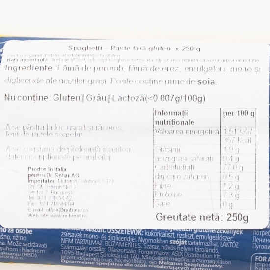 Paste Spaghetti fără gluten 250g 