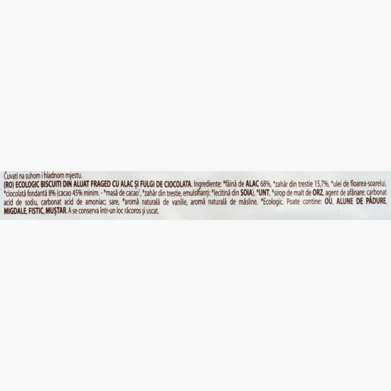 Biscuiți eco cu alac și fulgi de ciocolată 220g