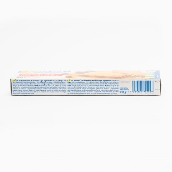Biscuiți ecologici umpluți cu ciocolată neagră 150g