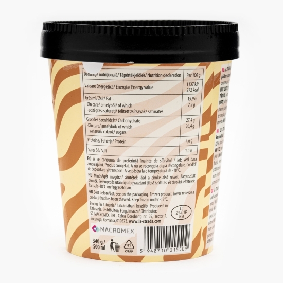 Înghețată cu vanilie, caramel sărat și alune de pădure 358g