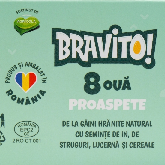 Ouă proaspete de la găini crescute la sol, calibre diferite, 8 buc