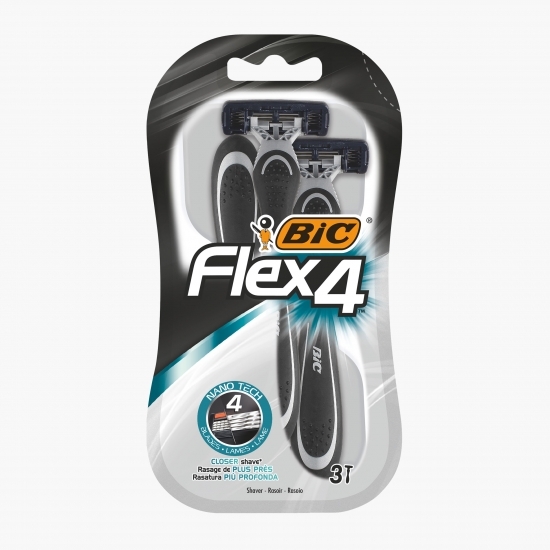 Aparat de ras Flex 4 lame, 3 buc