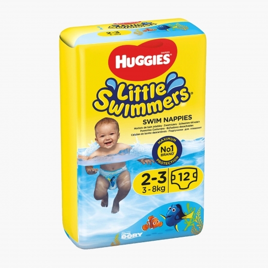 Scutece chiloțel pentru apă Little Swimmers mărimea 2-3, 3-8kg, 12 buc