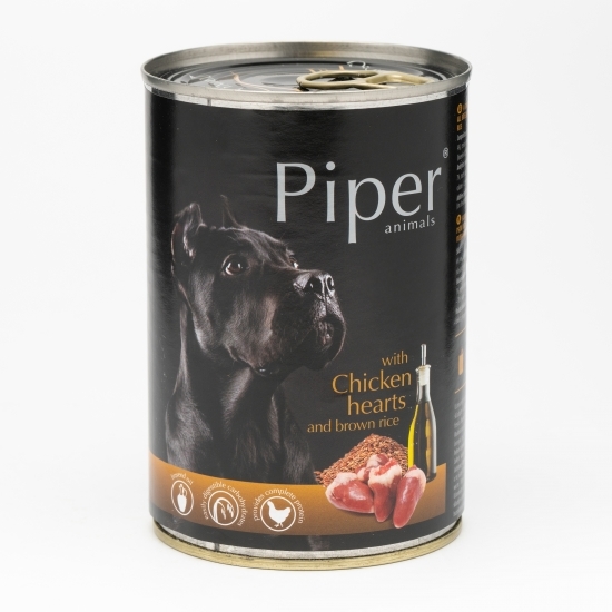 Hrană umedă pentru câini, 400g, cu inimi de pui și orez brun