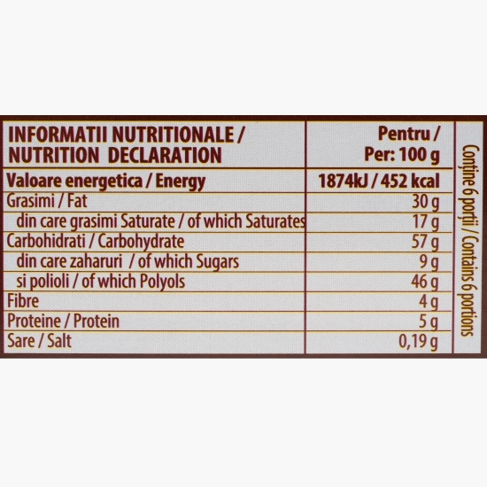 Ciocolată albă cu goji, fără zahăr adăugat 75g