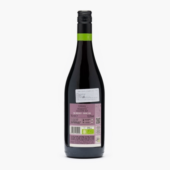 Vin eco roșu sec Primitivo Salento, 13.5%, 750ml