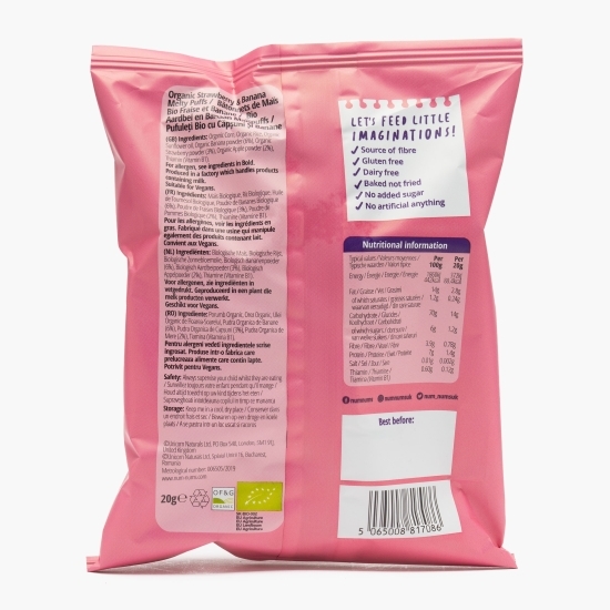 Pufuleți eco cu căpșuni și banană 20g, +6 luni