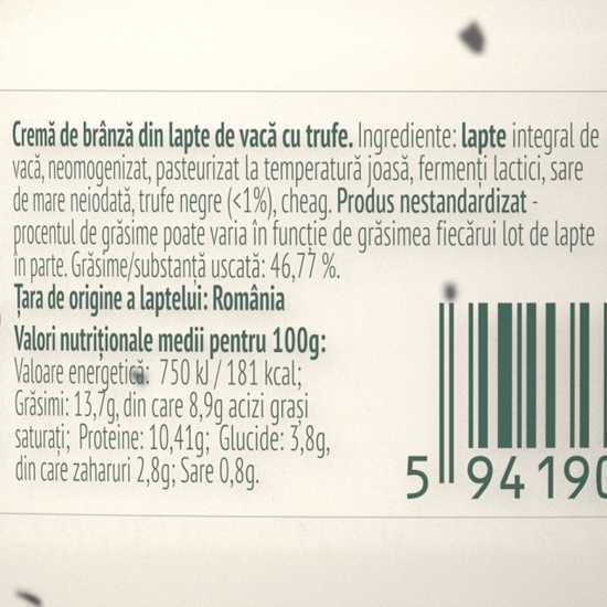 Cremă de brânză din lapte de vacă cu trufe 200g