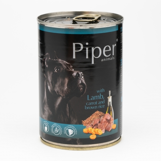 Hrană umedă pentru câini, 400g, cu carne de miel morcovi și orez brun