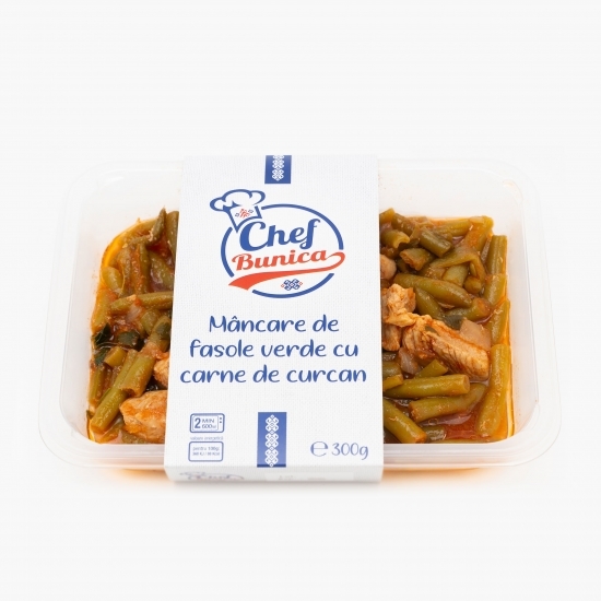 Mâncare de fasole verde cu carne de curcan 300g