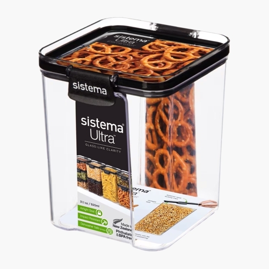 Cutie rectangulară de depozitare alimente, cu capac, Ultra, 0.92l