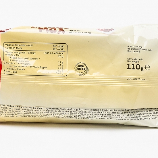 Croissant Super Max cu umplutură de cacao 110g