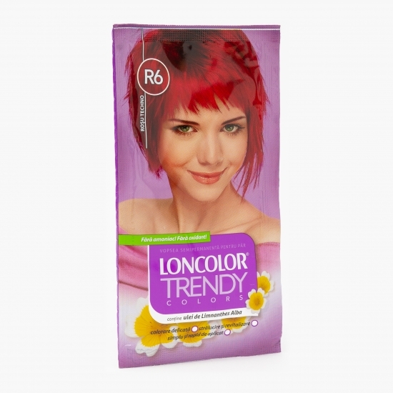 Vopsea semipermanentă pentru păr R6 roșu techno plicuri 2x25ml