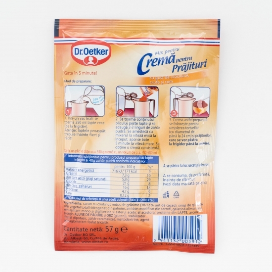 Mix de cremă pentru prăjituri cu gust de ciocolată, trufe și rom 57g