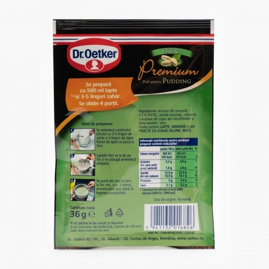 Mix pentru budincă Premium cu aromă de fistic 36g