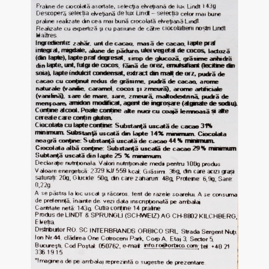 Praline de ciocolată asortate Swiss Luxury Selection 143g