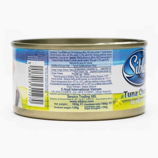Ton bucăți în ulei de măsline 185g