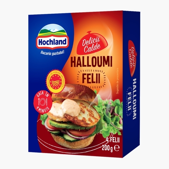 Brânză Halloumi felii la grătar Deliciii calde (4 felii) 200g