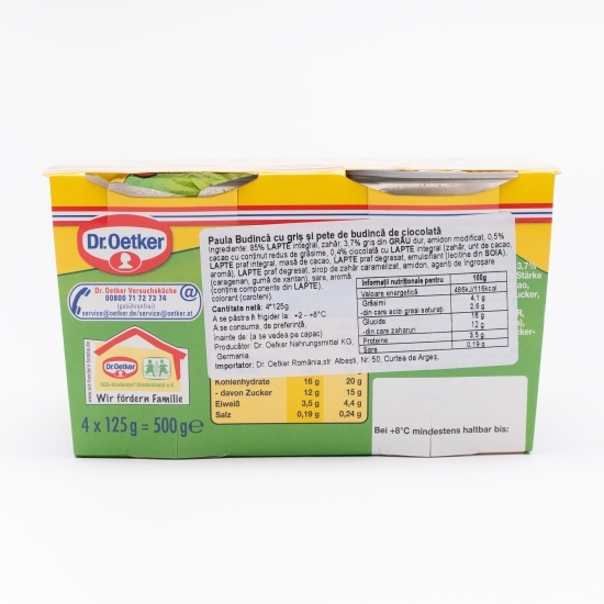 Griș cu lapte și ciocolată Paula 4x125g