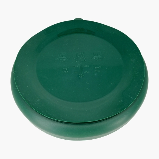 Farfurie rotundă compartimentată, din silicon, Dark Green