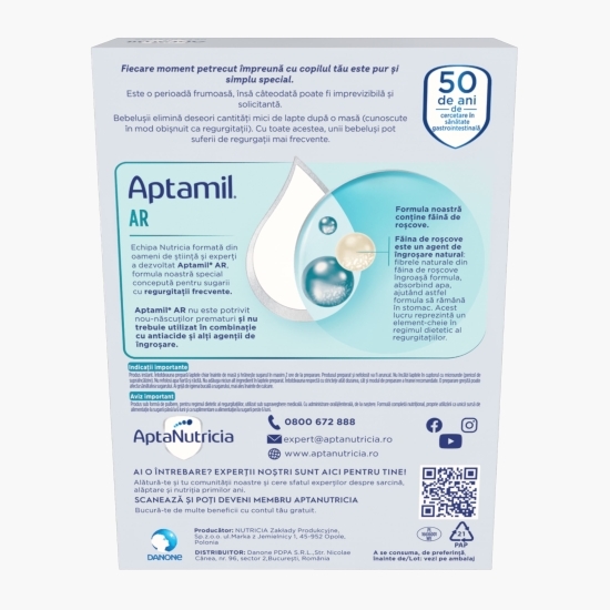 Lapte praf AR, de la naștere, Nutricia, 300g