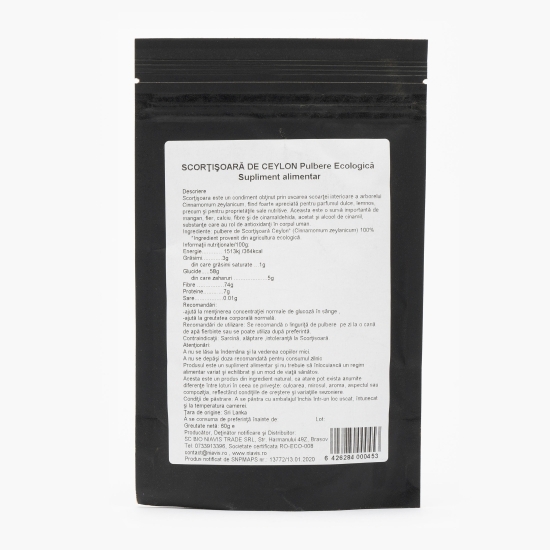 Scorțișoară Ceylon pulbere ecologică 60g