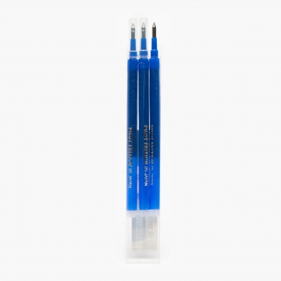 Set 3 rezerve roller Frixion Ball, 0.5 mm, vârf fin, albastru