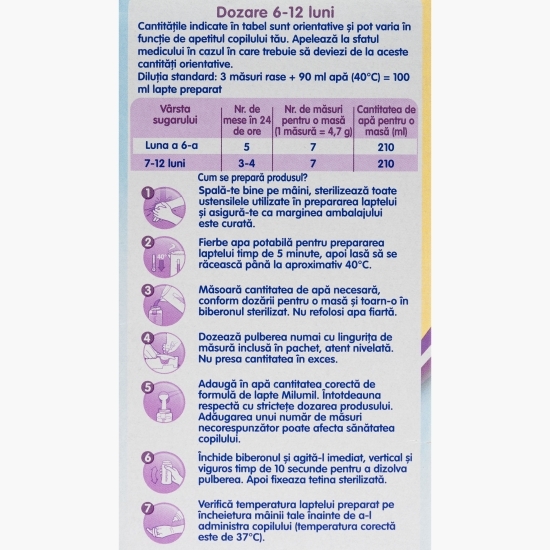 Formulă de lapte de continuare 2, 6-12 luni, 600g