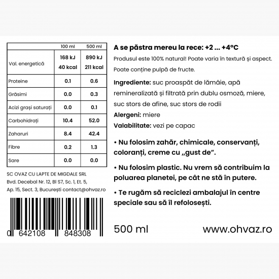 Suc de rodii și afine 500ml