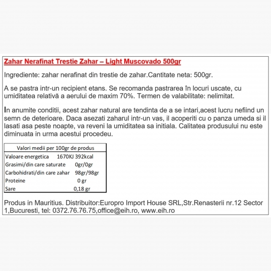 Zahăr light Muscovado 500g