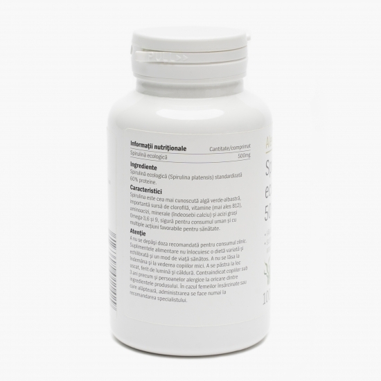 Spirulină ecologică 500mg 100 comprimate