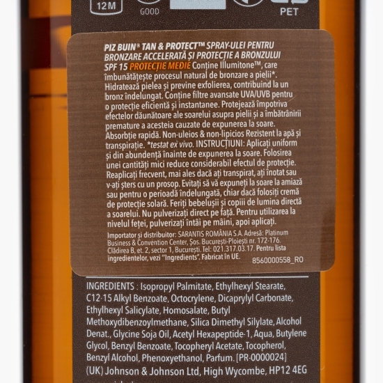 Ulei autobronzant Tan&Protect SPF 15, 150ml