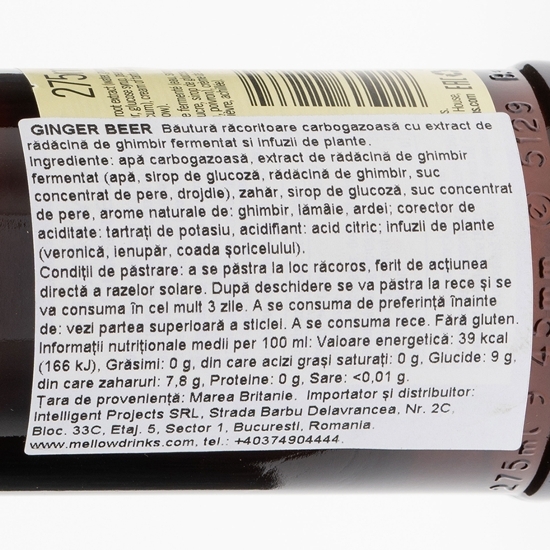 Băutură carbogazoasă Ginger Beer 0.275l