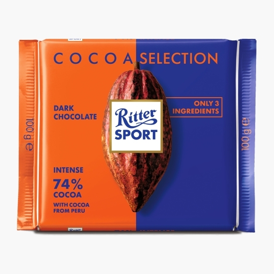Ciocolată neagră fină 74% cacao, 100g