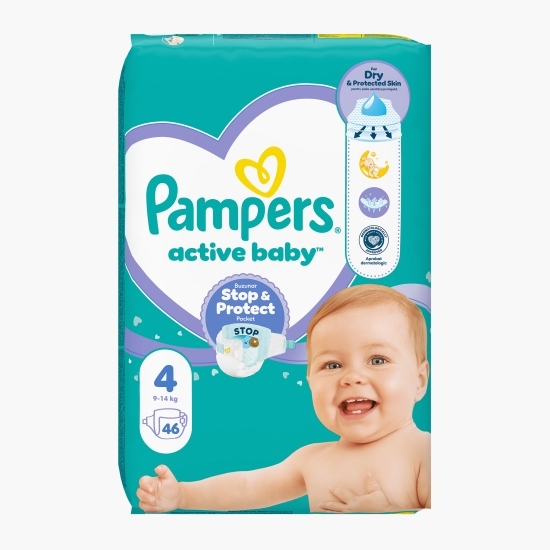 Scutece Active Baby, mărimea 4, 9-14kg, 46 buc