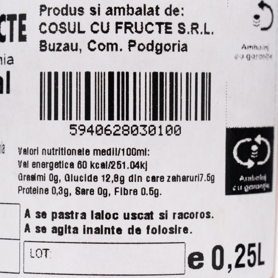Suc natural de gutui 0.25l