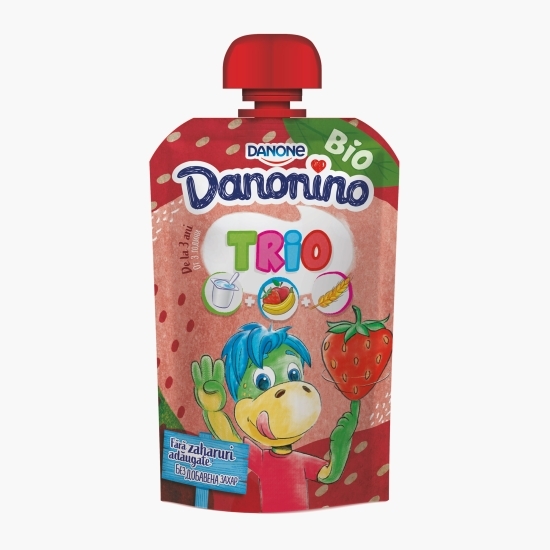 Iaurt de băut cu căpșuni eco, fără zahăr adăugat 90g