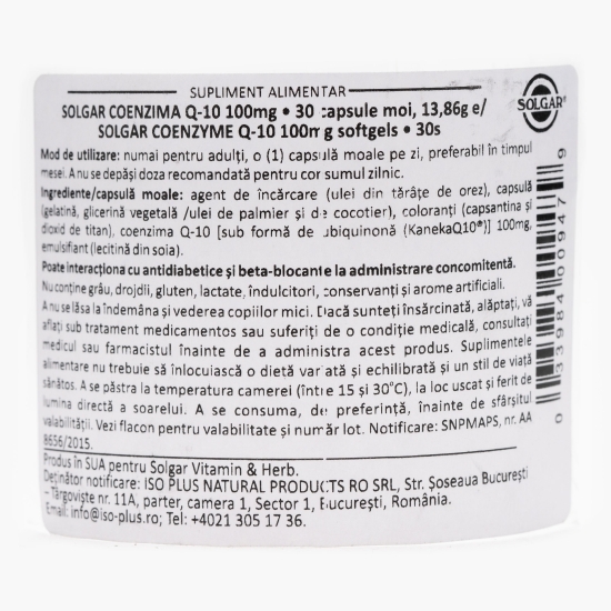 Coenzima Q-10 100mg 30 capsule