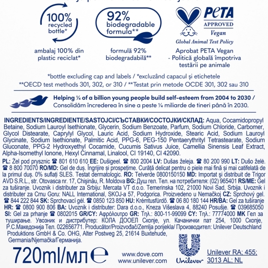 Gel de duș Essential Care Fresh Care 720ml