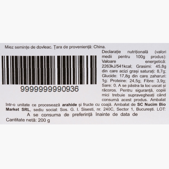 Miez semințe dovleac, crude 200g