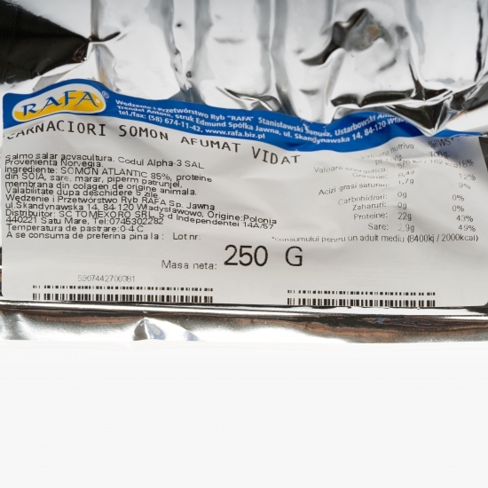 Cârnăciori de somon afumat 250g
