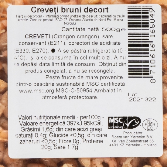 Creveți bruni decorticați 500g