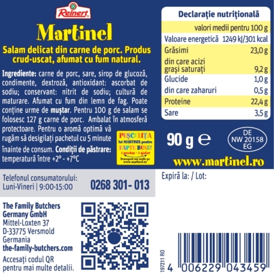Salam Martinel din carne de porc 90g
